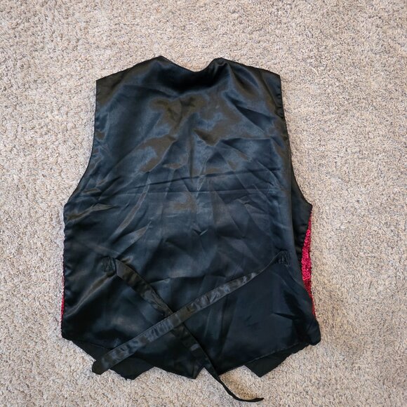 SAVVY Exclusive Handcrafted Christmas Vest Sequin Detail With Tie Back Sz S (32) - Picture 5 of 5